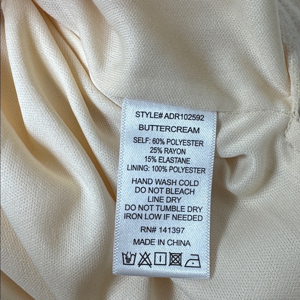 ASTR The Label Draped Midi Dress Size Medium Butter Cream NWOT - Picture 14 of 15
